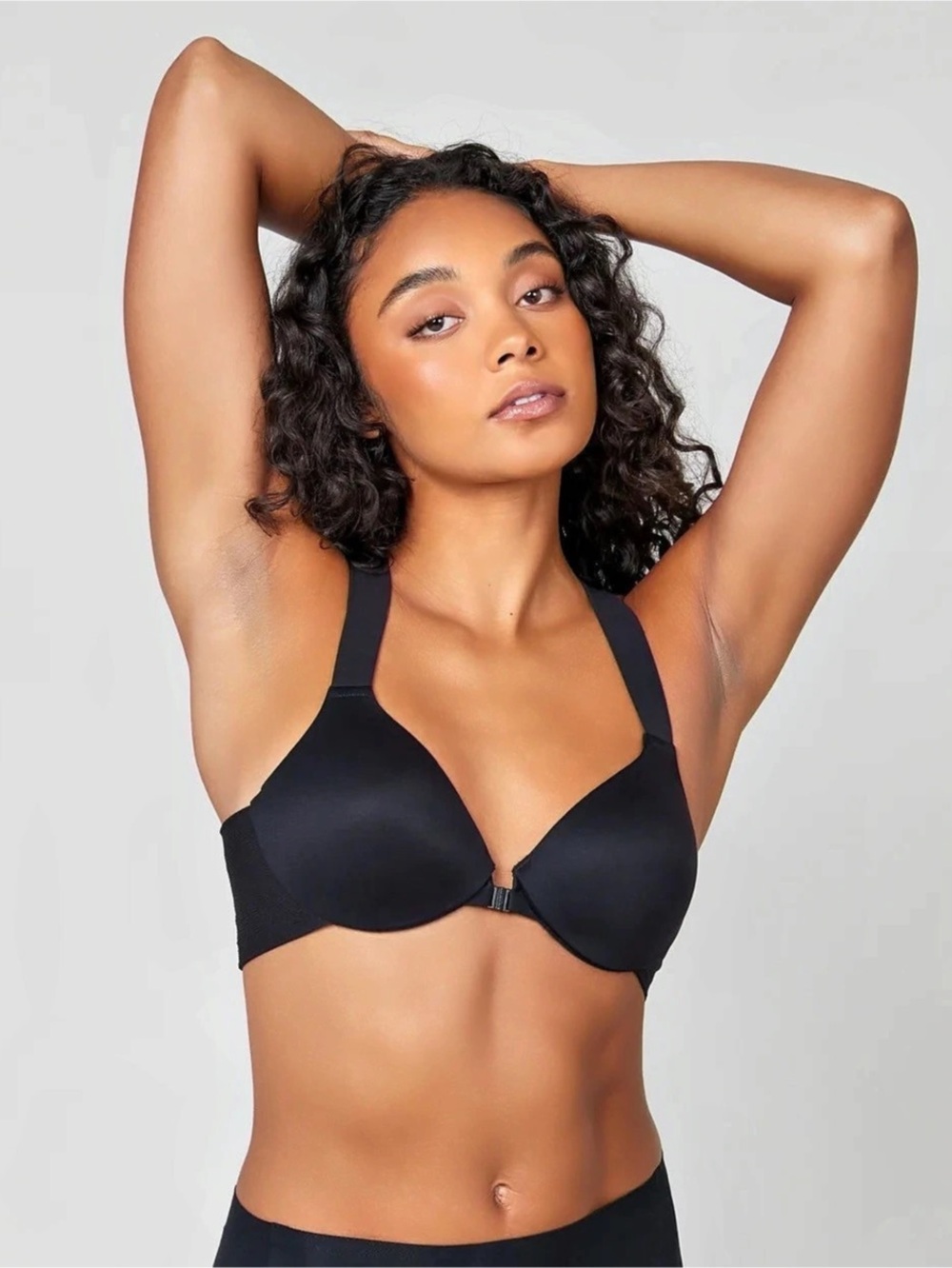 Spanx Bra-llelujah! Lightly Lined Racerback Front-Close Bra in Black